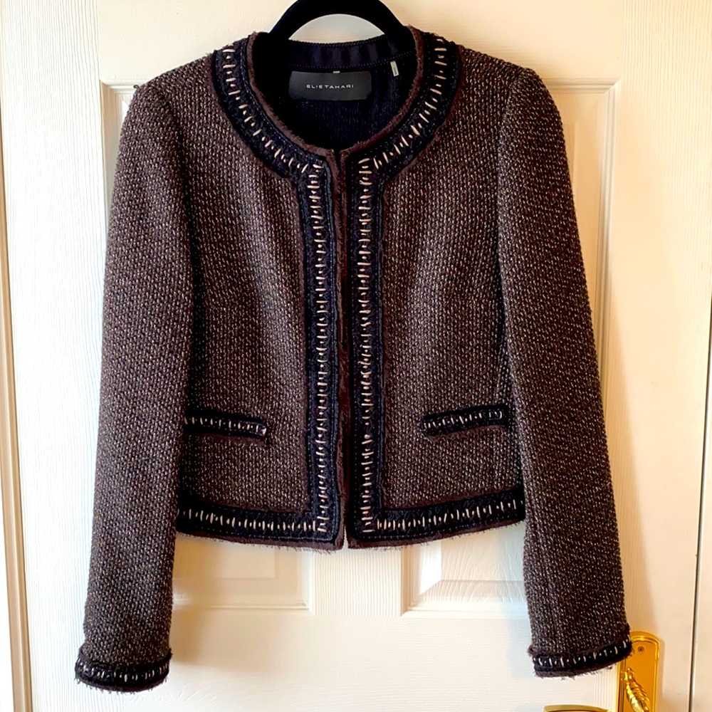 Elie Tahari brown blazer.